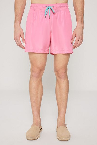 AC&Co / Altınyıldız Classics Rosa Badeshorts für Herren – Schnelltrocknend, Seitentasche, Gemustert