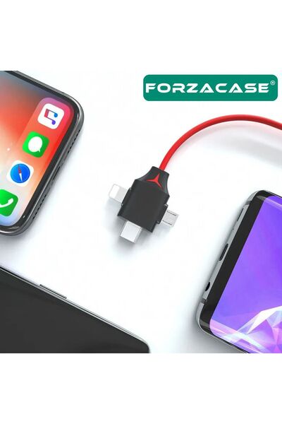 Forzacase 3in1 Görüntü Aktarıcı Kablo Lightning Type-C Micro USB to HDMI Dönüştürücü - FC450