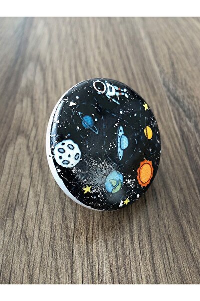 Kulpingo Gezegenler Ve Astronot Desenli Porselen Çocuk Odası Çekmece Ve Dolap Kulpu
