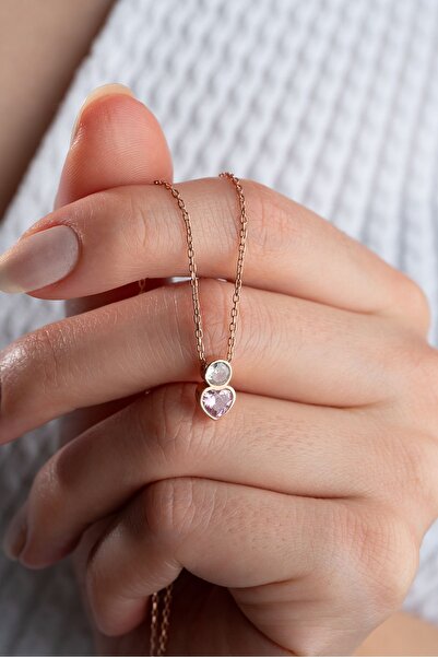 Silvano Jewelry 925 Ayar Gümüş Tektaş Kalpli Kolye