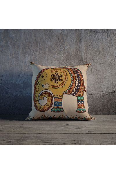 stellahomes Ethnic Indian Embroidered Cream Backdrop - Κάλυμμα μαξιλαριού με ριχτάρι 3D ψηφιακής εκτύπωσης