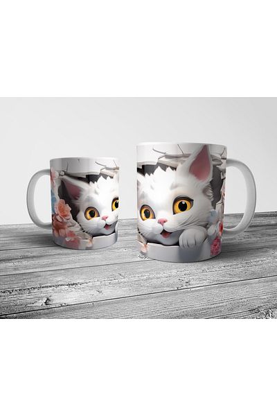 Pixxa Cat Cat Optical Illusion Mug Cup Model 3