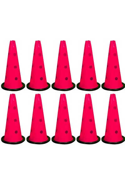 Kodispa Red 10-piece 40'cm Perforated Training Funnel Set