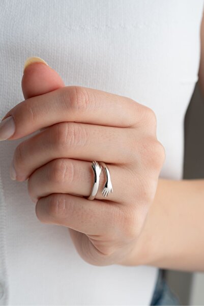 Silvano Jewelry 925 Ayar Gümüş Sarılan El Ayarlanabilir Yüzük