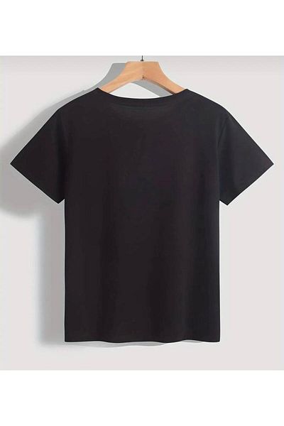 Elfa Tekstil Μαύρο Oversize Γυναικείο T-Shirt - Δίκλωνο