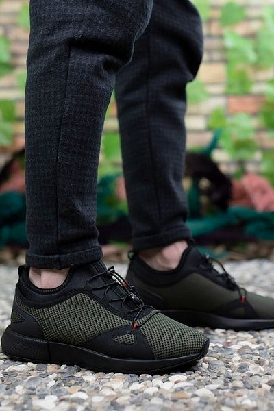Riccon Pánské khaki šněrovací tenisky00121925