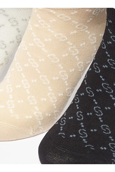 Celeste Logo Detail Ankle Length Non Terry Socks - Set of 5