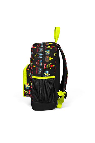Coral Black Neon Yellow - Game Over Patterned Children'S School Backpack 23628