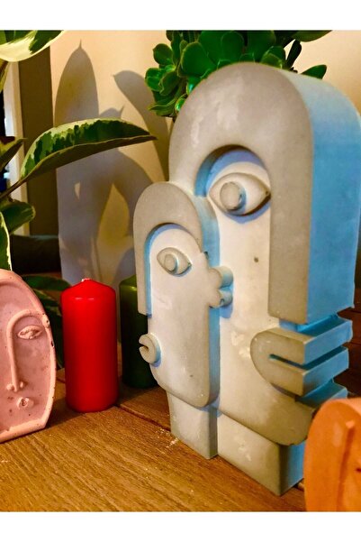 Genel Markalar Ev Dekor Soyut Iki Yüz Beton Heykel Duvar Dekoru Biblo Dekoratif Aksesuar Kendin Yap Boya Diy