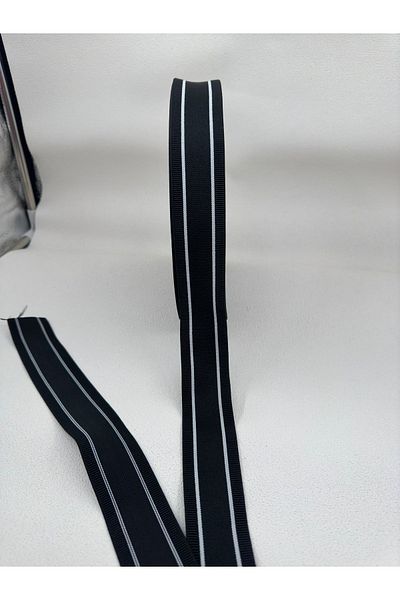 paşateks since 1995 şekil 5 Meters Black-White Striped Woven Tire - 3.5 Cm
