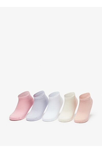 Little Missy Textured Ankle Length Socks - Set of 5