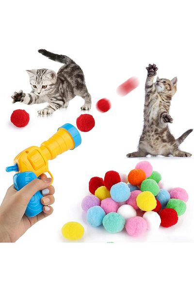SARFEX Interactive Cat Toy - Plush Ball Throwing