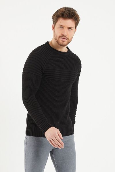 Tarz Cool Men's Black Knitwear Sweater -trzcm28888r05