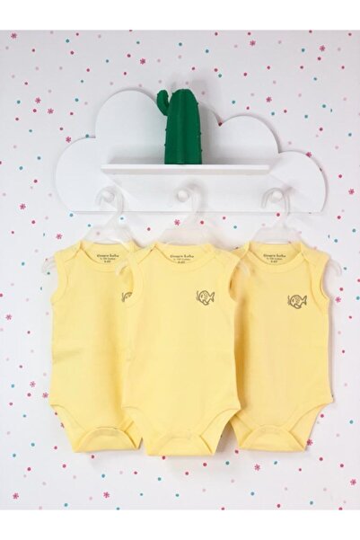 CEMRE BEBE 3 Pieces Monthly and Year Old Cotton Snap-On Bodysuit for Girls and Boys Baby Snap-On Bodysuit