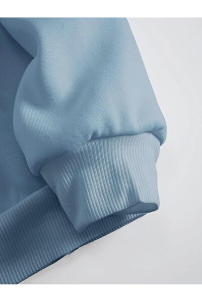 MOONBULL Unisex Beauty Baskılı Bisiklet Yaka Sweathsirt