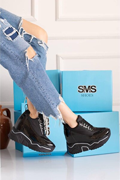 SMS kadın Gizli Topuk Bağcıklı Spor Ayakkabı