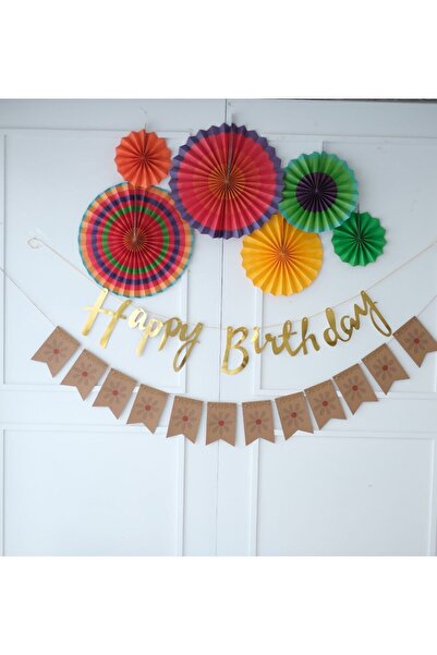 Partifabrik Комплект от 3 ветрила за рожден ден и декорация за стена Daisy Kr...