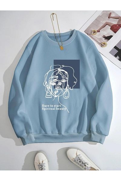 MOONBULL Unisex mikina s potiskem Beauty Crew Neck
