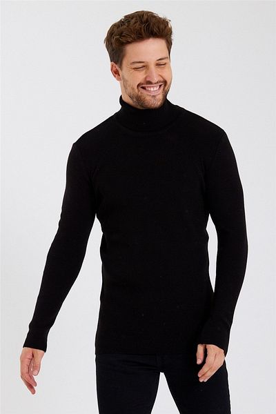 Tarz Cool Ανδρικά Πλεκτά Μαύρα Full Fisherman-ttrzz1406r01s
