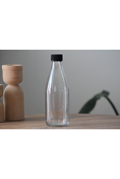 Juniberry 3 Adet 330ml Çok Amaçlı Boş Cam Şişe Süt Su Ayran Şişesi Plastik Kapaklı  3x330ml Kapaklı