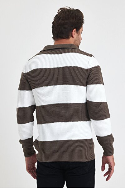 Tarz Cool Ανδρικό πλεκτό πουλόβερ με λαιμόκοψη πόλο