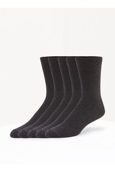 Duchini Solid Calf Length Socks - Set of 5