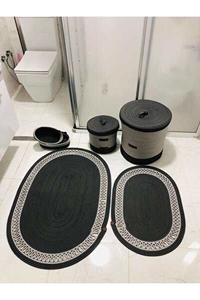 ModaCardin Σετ 6 πατάκια μπάνιου από γιούτα και άχυρο - Σκανδιναβικό πατάκι/καλάθι σε στυλ Bohemian