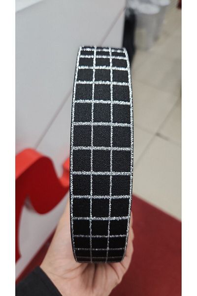 kadifecim 4CM GENICIANTE STRAIGHT SILVER SILVERY RUBBER STRIP