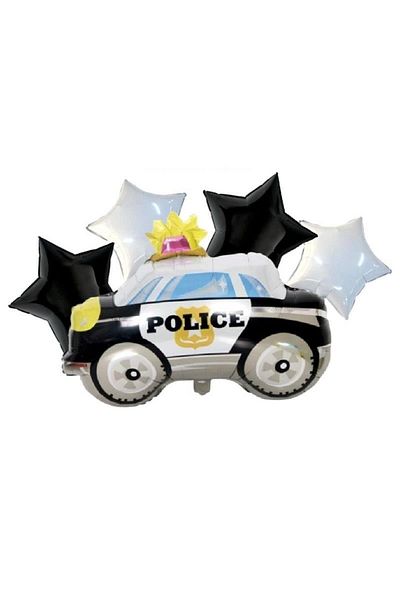 parti hediye sepeti Foil Set of 5 Balloon Police Car