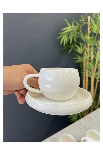ACAR Pure White Bianco Perla Porcelain Teacup