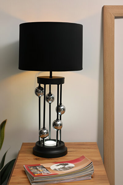 Vinner Clichy Statik Siyah Krom Küreli Spot Işıklı Metal Abajur- Siyah