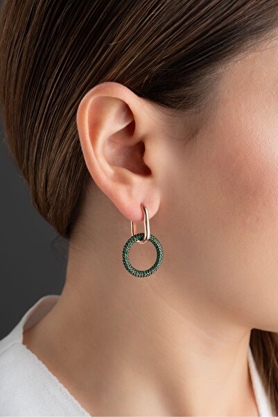 Silvano Jewelry 925 Ayar Gümüş Sallantılı Yuvarlak Küpe