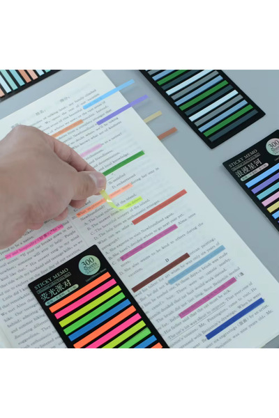 NaSaDAN Şerit Şeffaf Sticky Postit Not Kağıdı Pastel Tonlar 300 Yaprak