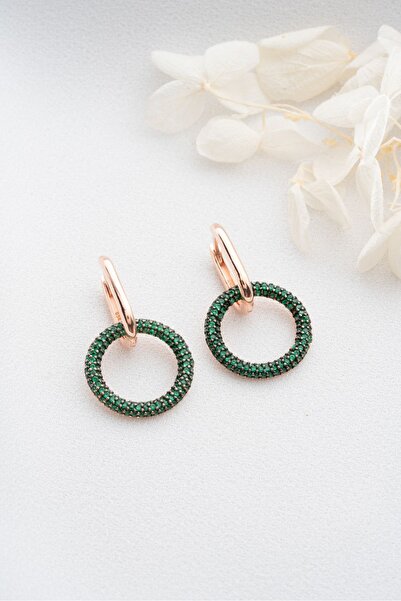 Silvano Jewelry 925 Ayar Gümüş Sallantılı Yuvarlak Küpe