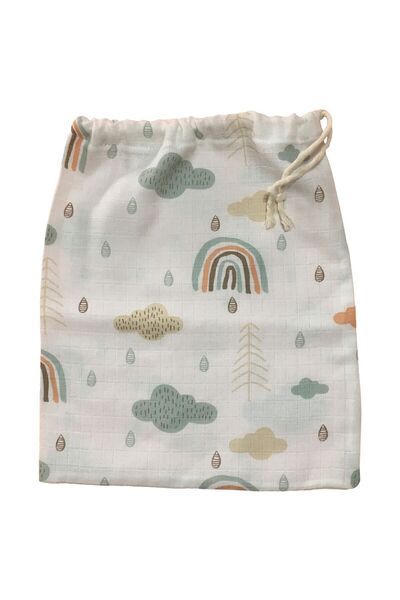 Mutlu Gün Marketi 100X80Cm Muslin Blanket - 100% Organic Cotton Baby Set, 6 Pieces Rainbow
