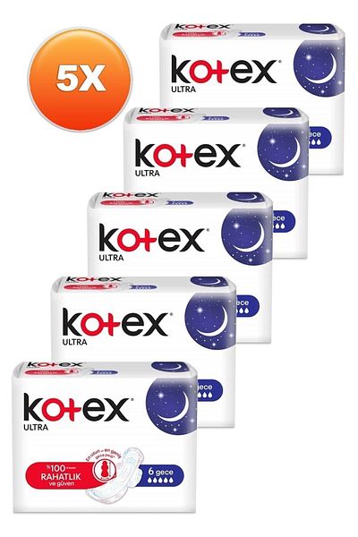 Kotex Ultra Night Pad 6 Pieces Set of Five