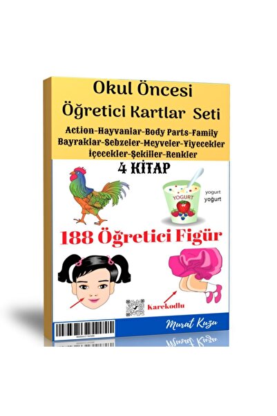 Enine Boyuna Eğitim Preschool Learning Flash Cards (4 Books)