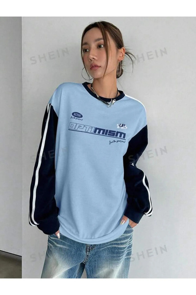 npLStore Унісекс оверсайз зимовий світшот - велосипедний комір, худі з принтом