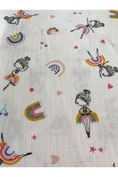 Mutlu Gün Marketi Muslin Blanket Newborn Baby Set 5 Pieces with Ballerina Figure