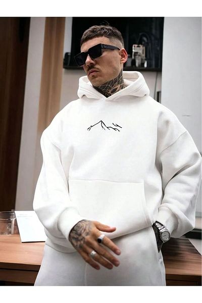 BENROMA Unisex Oversize Sweat - Mountain Printed