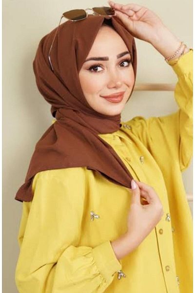 HAR-UM Ticaret حجاب نسائي شال قطن كاز بني
