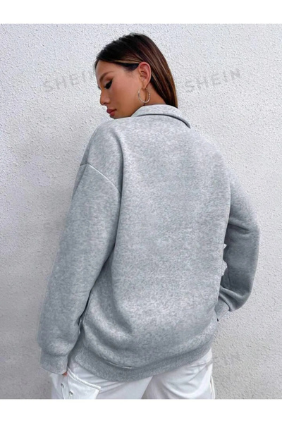 npLStore Унісекс оверсайз короткий кардиган на блискавці з коміром-стійкою з капюшоном