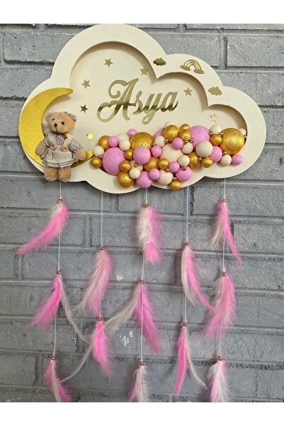 Neşeli Atölyem 45x30 Cm Bulut Bubble Bebek Kapı Süsü Ledli