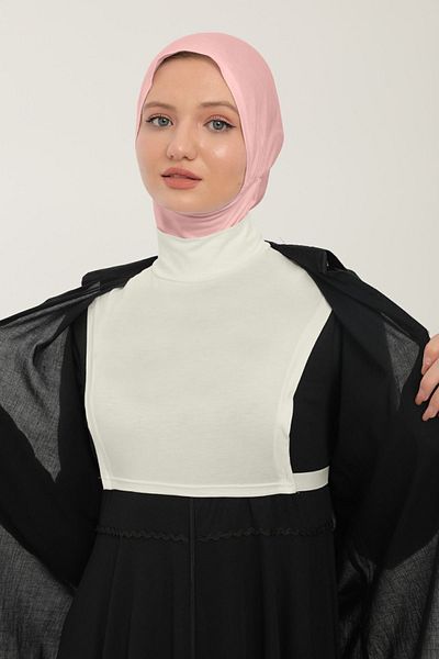 Sonbaharmoda Γυναικείο εσώρουχο με λαιμόκοψη σε χρώμα εκρού - Hijab, ζιβάγκο, μηδενικό μανίκι και ελαστικό στο πλάι