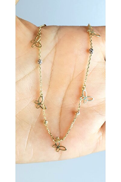 Goldlife jewellery 14 Ayar Altın Kadın Kelebekli Dorikalı Halhal