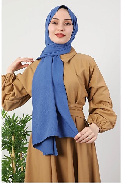 Mides scarf Hijab Cotton Crash Jazz Shawl Model-blue