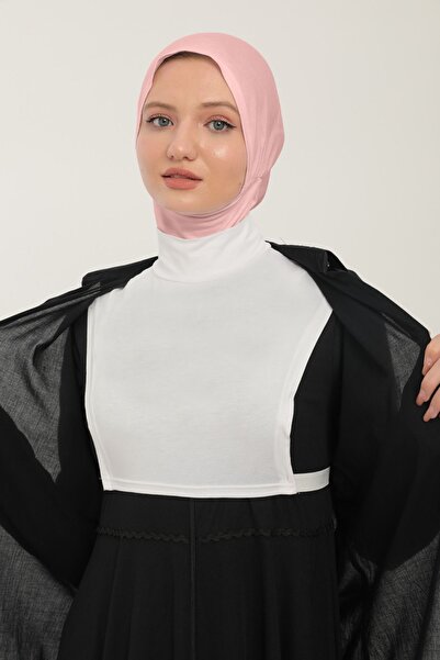 Sonbaharmoda Λευκό ζιβάγκο Hijab λαιμόκοψη - Μηδενικό μανίκι και ελαστικό στο πλάι