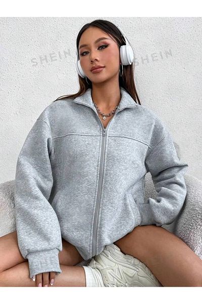 npLStore Μεγάλο μέγεθος Unisex Oversize Cardigan Hoodie - Χειμερινός γιακάς με φερμουάρ