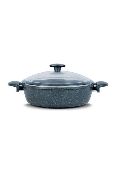ThermoAD Aluminum Casting 28cm Flattened Karniyarık & pilaf / Gray