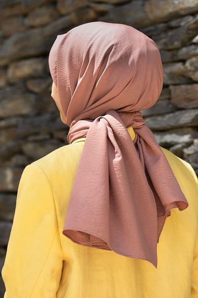 VİOLLA Women's Cotton Jazz Shawl Powder